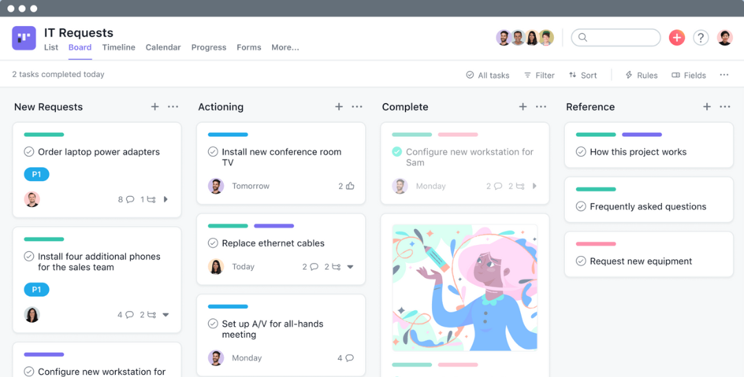 Simplifies complex work by connecting tasks, team members, and headlines